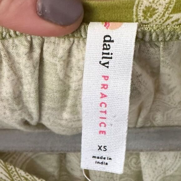 Daily Practice by Anthropologie Chartreuse Green Paisley Print Mini Dress - Picture 8 of 10
